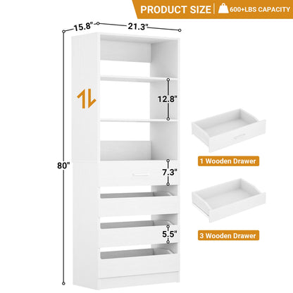 Besiost 80"H Pantry Cabinet with Drawers