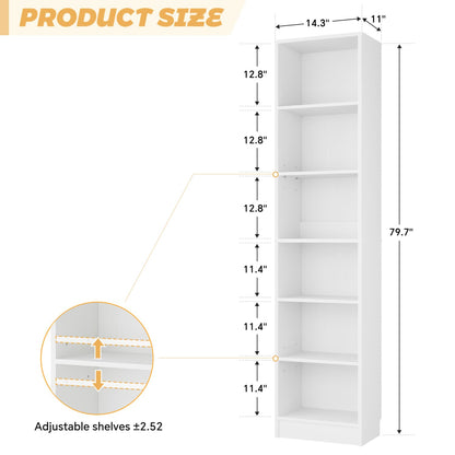 Besiost Bookcase with 2 Adjustable Shelves