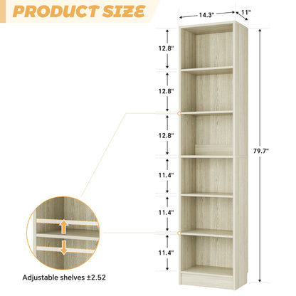 Besiost Bookcase with 2 Adjustable Shelves