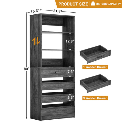 Besiost 80"H Pantry Cabinet with Drawers