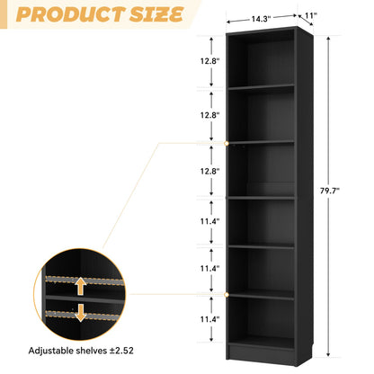 Besiost Bookcase with 2 Adjustable Shelves