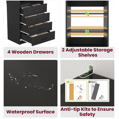 Closet Organizer System with Wood Drawers and Shelves