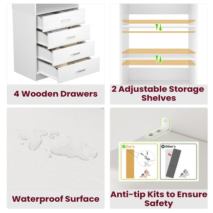Closet Organizer System with Wood Drawers and Shelves