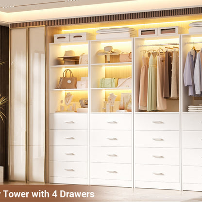 Closet Organizer System with Wood Drawers and Shelves