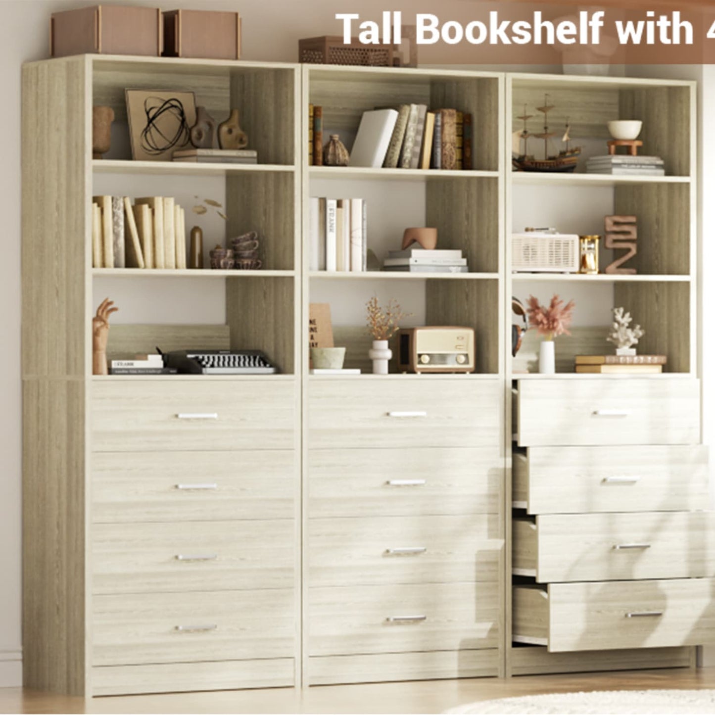 Closet Organizer System with Wood Drawers and Shelves