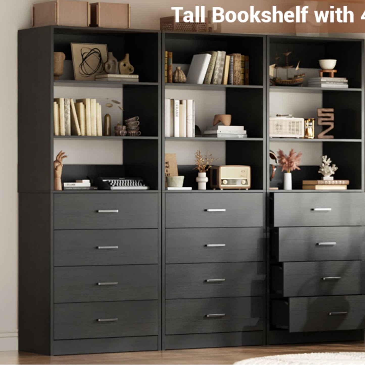 Closet Organizer System with Wood Drawers and Shelves