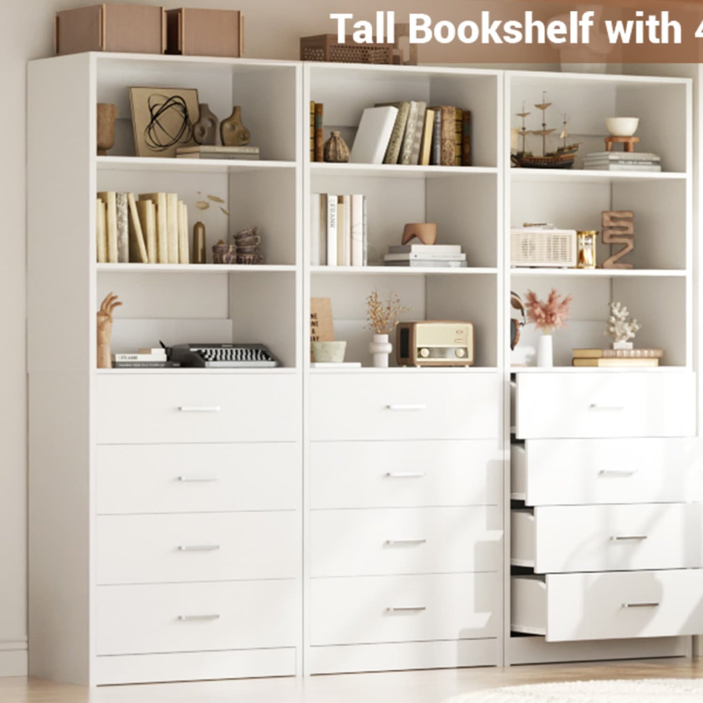 Closet Organizer System with Wood Drawers and Shelves