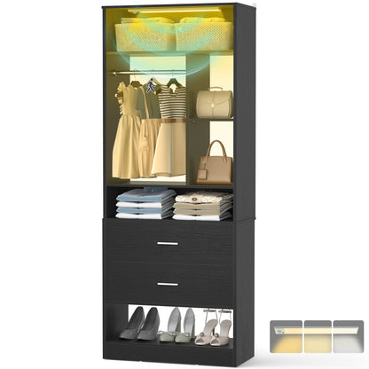 Besiost 24 Inches Closet System with 3CCT Sensor Light