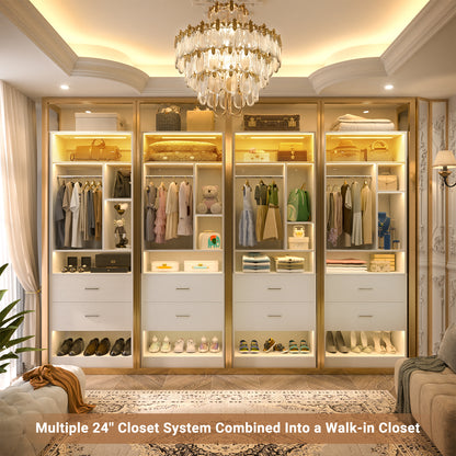 Besiost 24 Inches Closet System with 3CCT Sensor Light