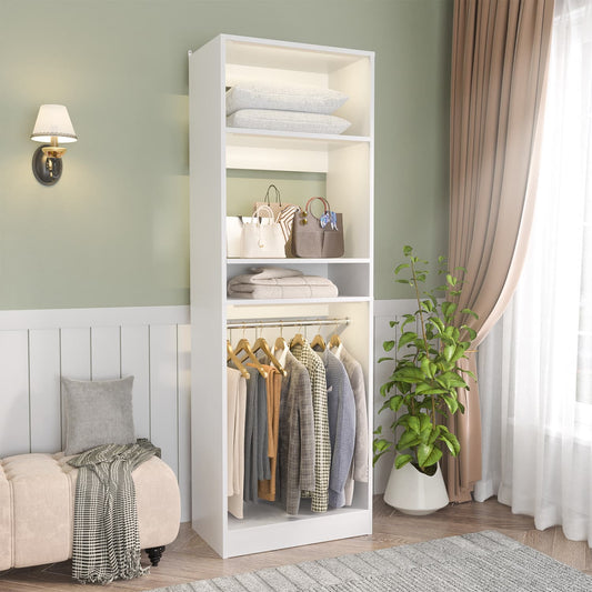 25-inch Closet Organizer with Hanging Rods