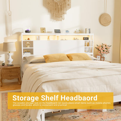 King Headboards with Power Outlets and Storage Space