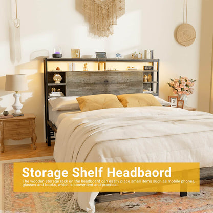 Queen Headboards with Power Outlets and Storage Space