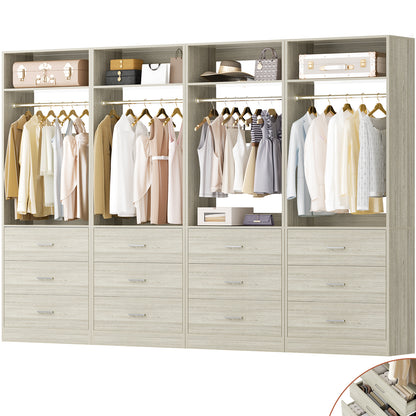 8FT Closet System with 12 Drawers
