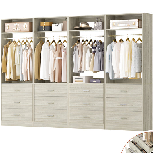 8FT Closet System with 12 Drawers