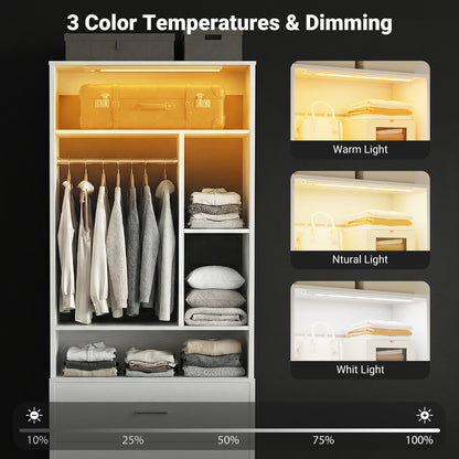 Besiost 24 Inches Closet System with 3CCT Sensor Light