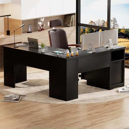 56" Lift Top Computer Desk with Drawers and Power Outlets, Lift Top