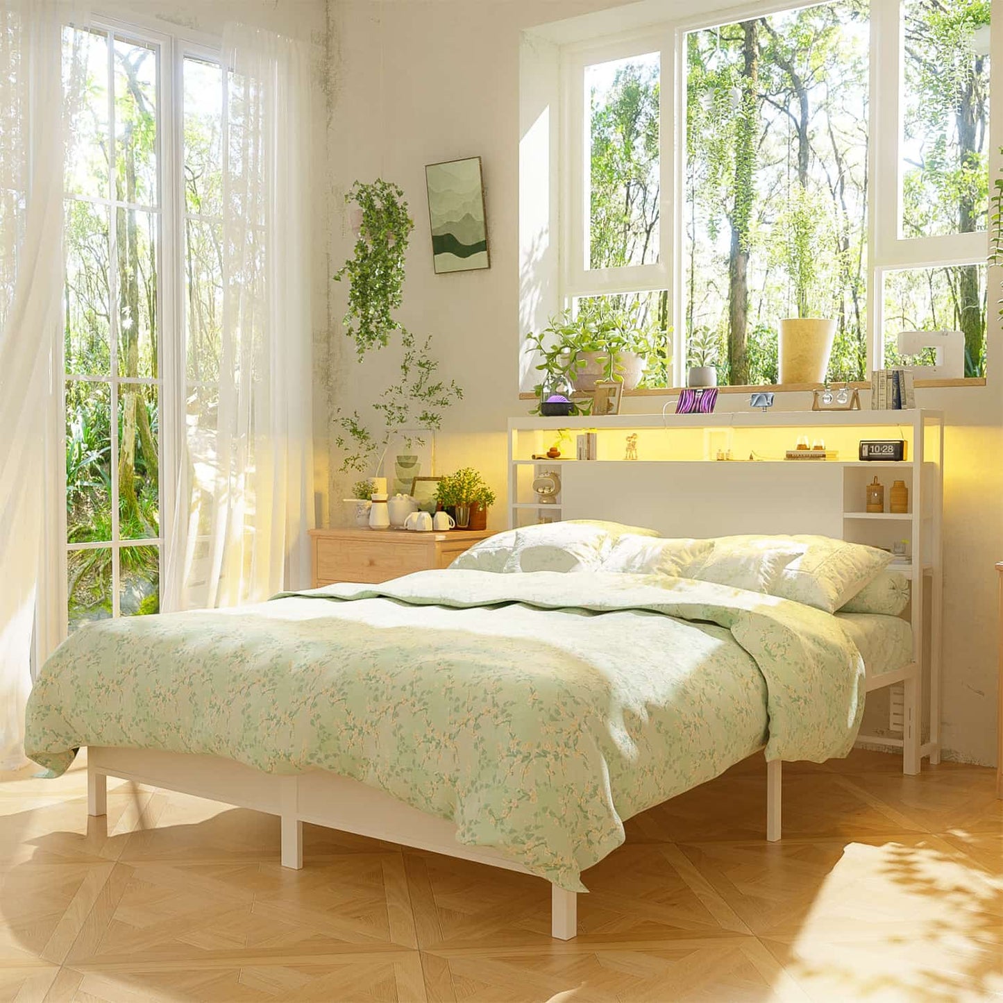 Queen Headboards with Power Outlets and Storage Space