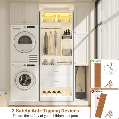 Besiost 24 Inches Closet System with 3CCT Sensor Light