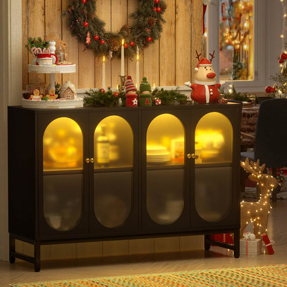 47-In Accent Bar Cabinet with Charging Station, Kitchen Buffet Sideboard