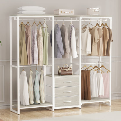 Clothing Rack with Fabric Drawers, Freestanding Closet Organizer