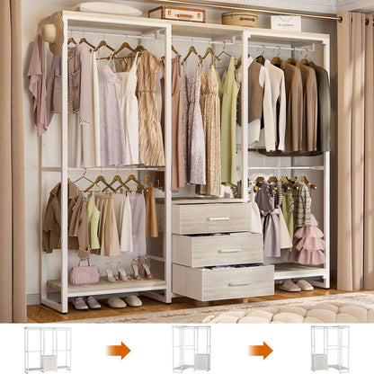 Clothing Rack with Fabric Drawers, Freestanding Closet Organizer