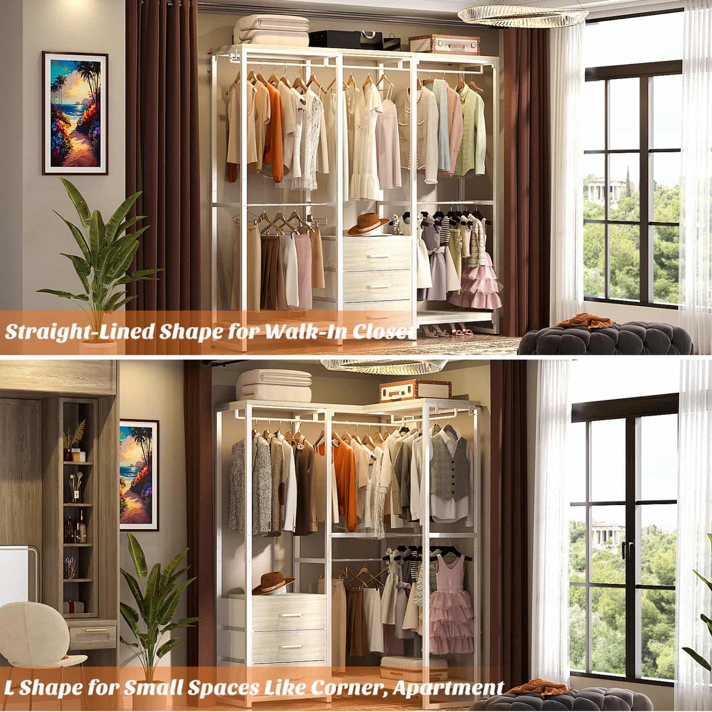 Clothing Rack with Fabric Drawers, Freestanding Closet Organizer