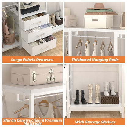 Clothing Rack with Fabric Drawers, Freestanding Closet Organizer