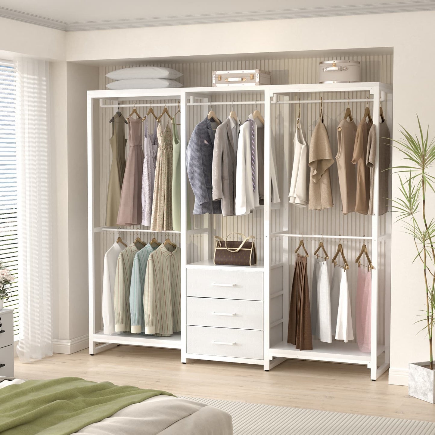 Clothing Rack with Fabric Drawers, Freestanding Closet Organizer