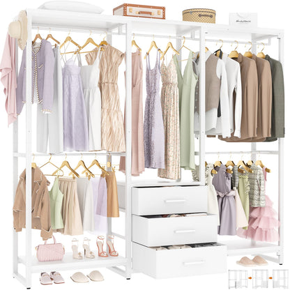 Clothing Rack with Fabric Drawers, Freestanding Closet Organizer