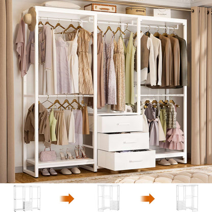 Clothing Rack with Fabric Drawers, Freestanding Closet Organizer