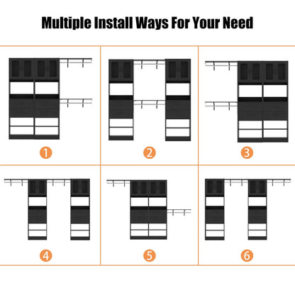 41-120 Inch Adjustable Closet System with 4 Drawers and 2 Storage Cabinets, Set of 2
