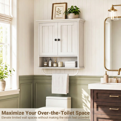 Farmhouse Bathroom Wall Medicine Cabinet with Removable Towel Bar