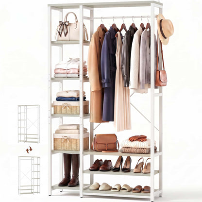 70.9" Tall Clothing Racks for Hanging Clothes, 11.8" Slim Depth for Tight