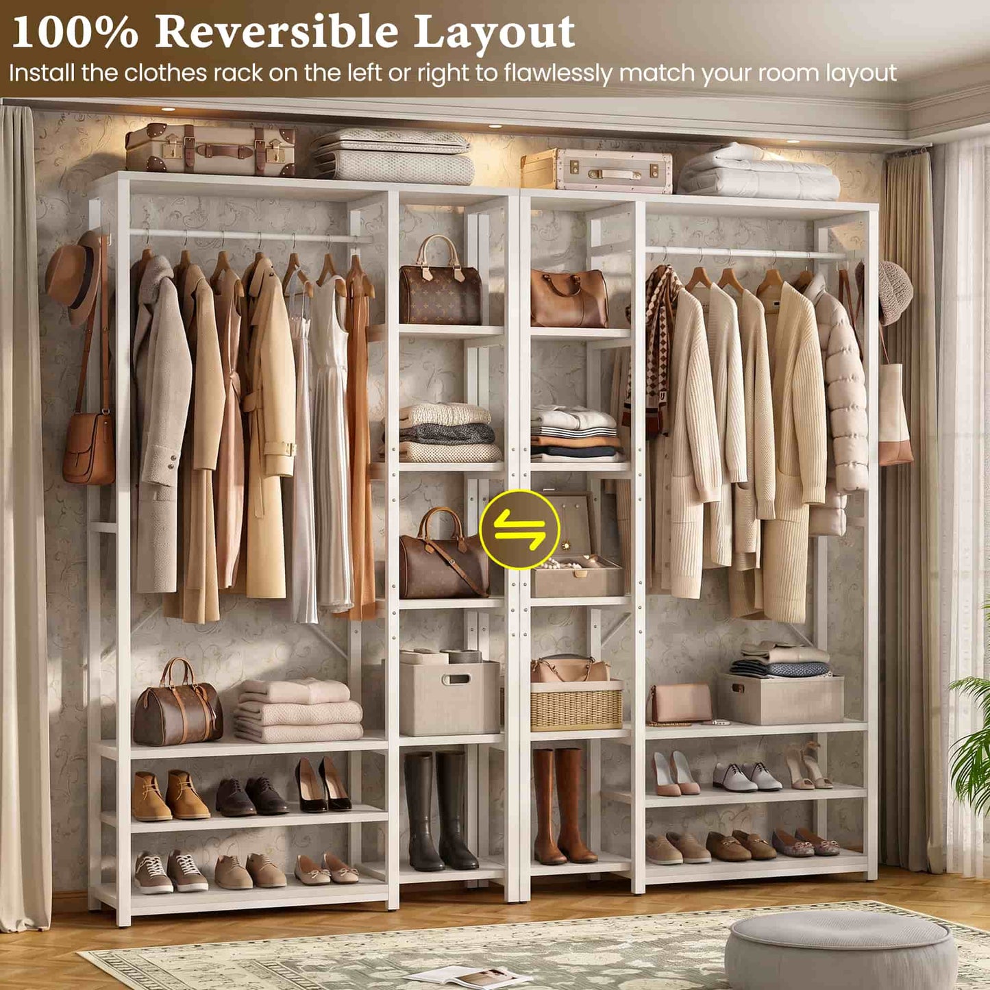 70.9" Tall Clothing Racks for Hanging Clothes, 11.8" Slim Depth for Tight