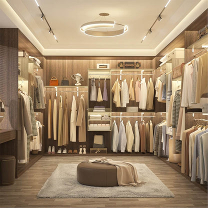 8FT Wall Mounted Hanging Closet System with 3 Shelving Towers