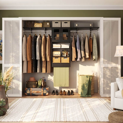 65'' Width Wall Cabinet with Hanging Rods and Drawer