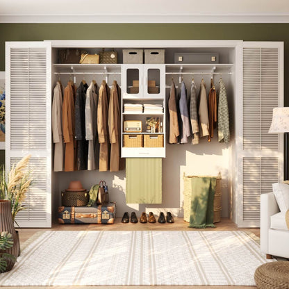 65'' Width Wall Cabinet with Hanging Rods and Drawer