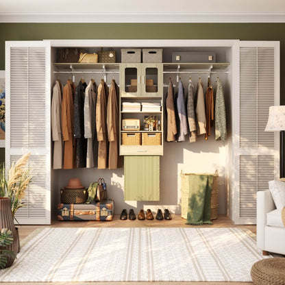 65'' Width Wall Cabinet with Hanging Rods and Drawer