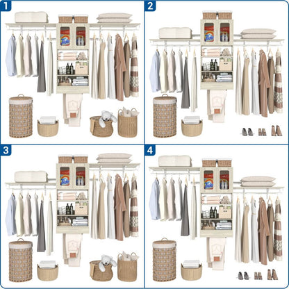 65'' Width Wall Cabinet with Hanging Rods and Drawer