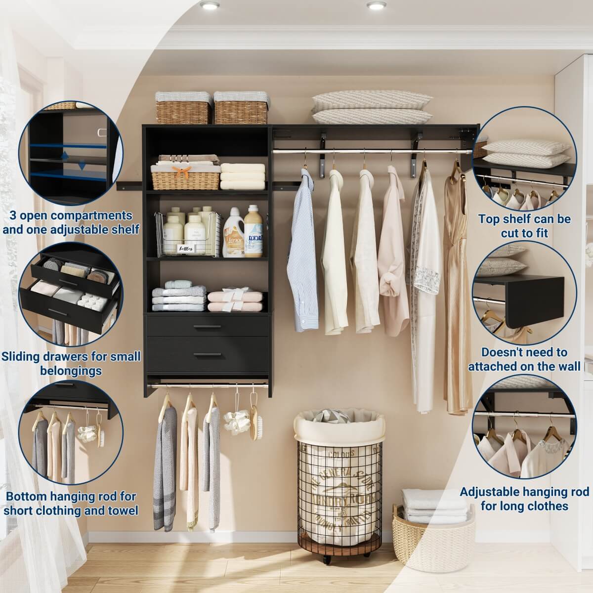 60'' Wide Laundry Wall Cabinet with 2 Drawers