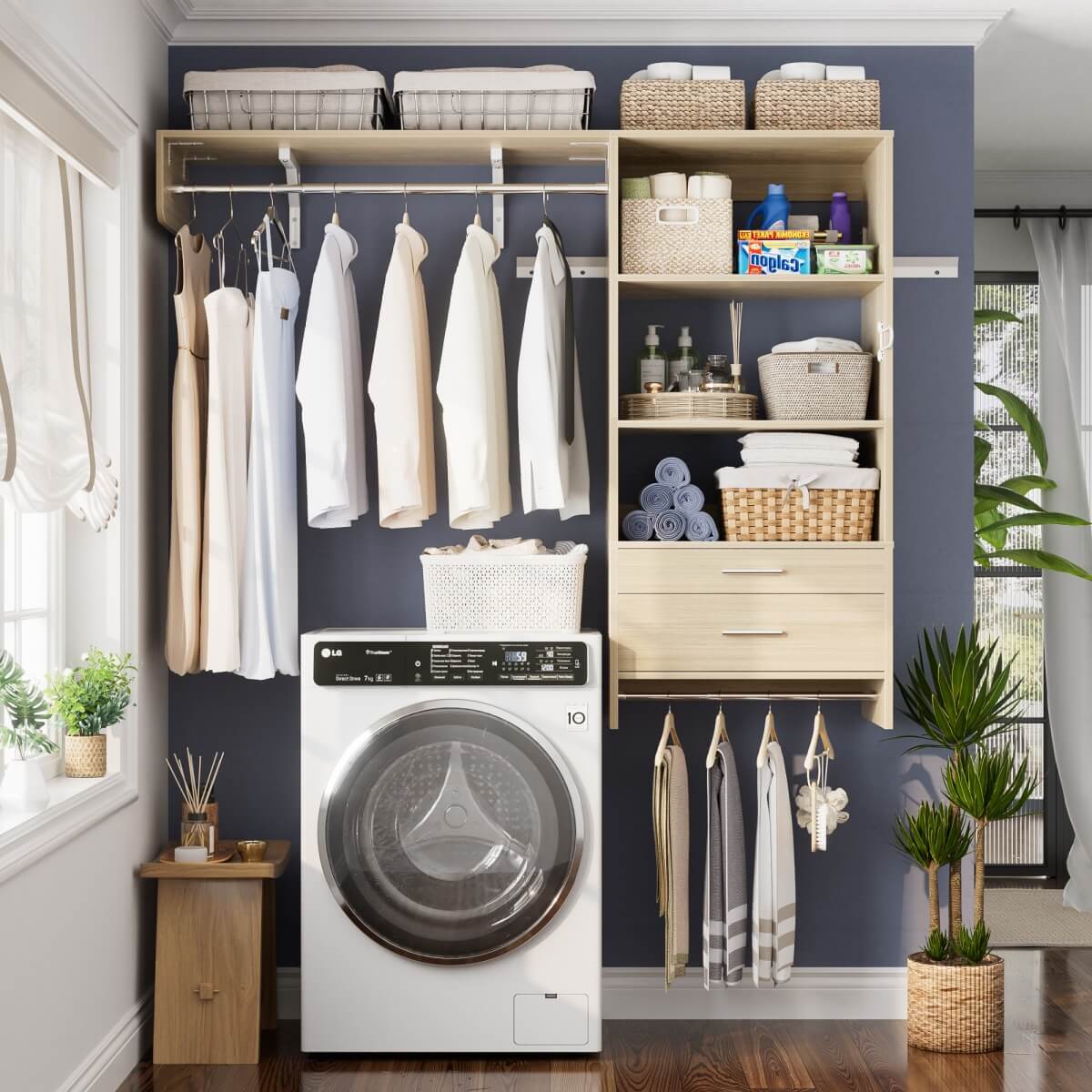 60'' Wide Laundry Wall Cabinet with 2 Drawers