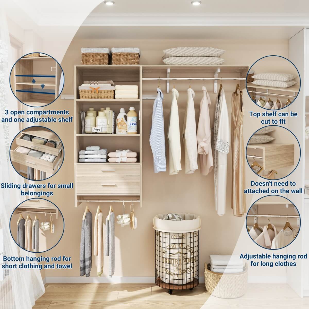 60'' Wide Laundry Wall Cabinet with 2 Drawers