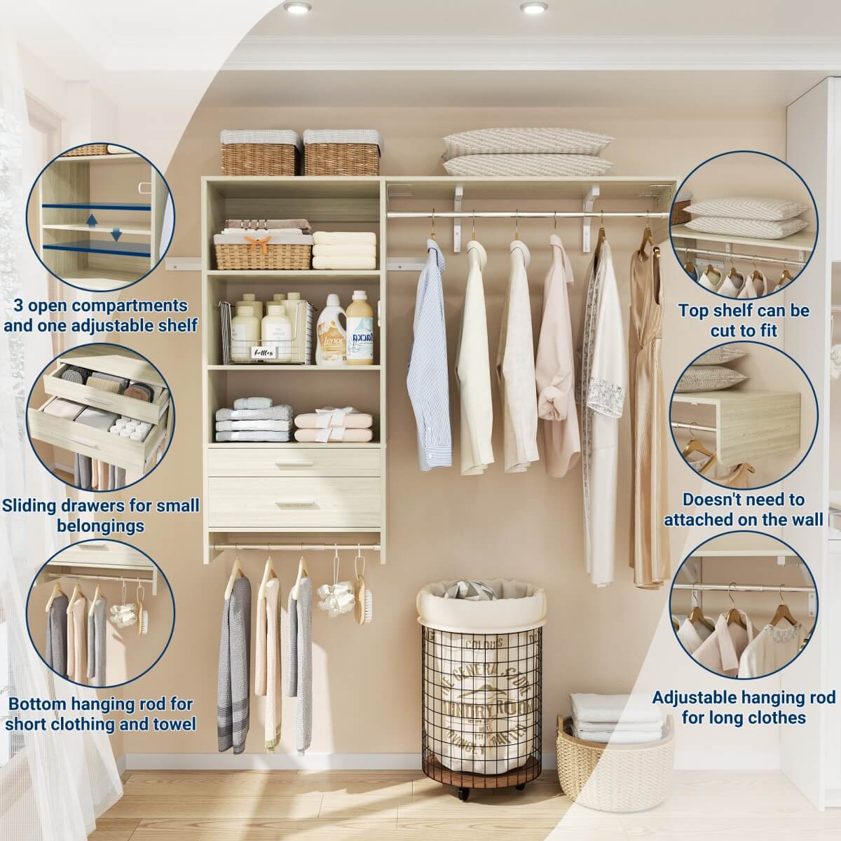 60'' Wide Laundry Wall Cabinet with 2 Drawers
