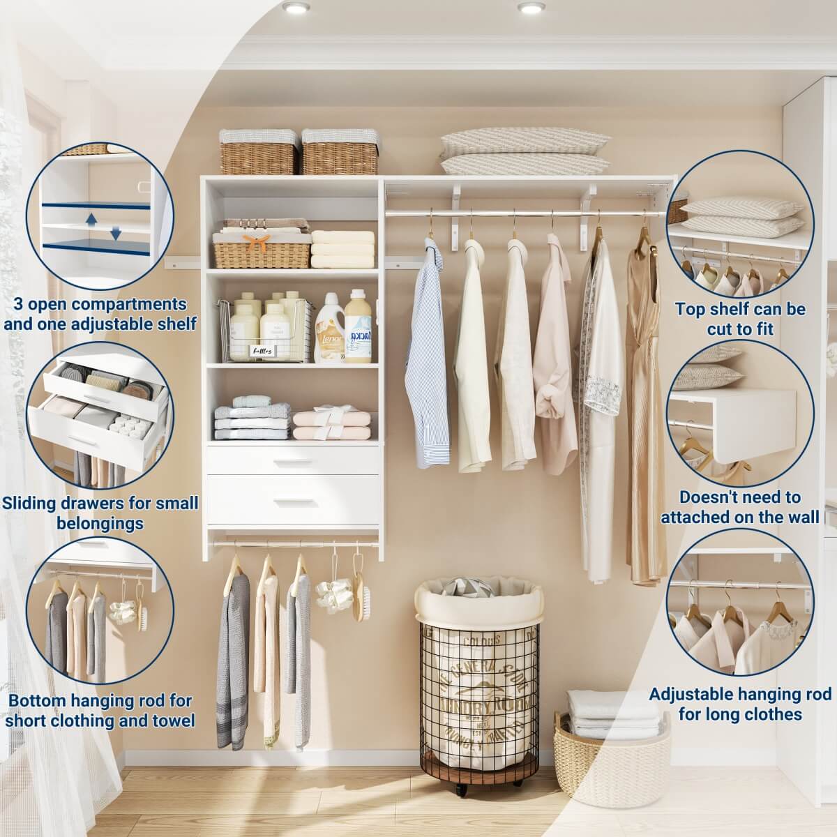 60'' Wide Laundry Wall Cabinet with 2 Drawers