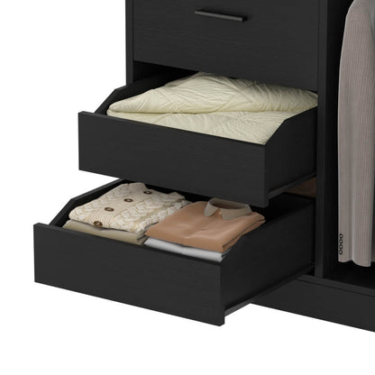 36 Inch Freestanding Walk In Closet System with 2 Drawers & Hanging Rods