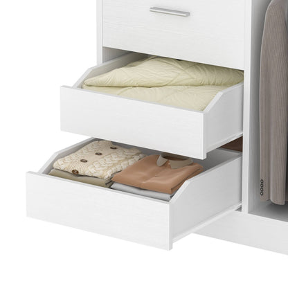 36 Inch Freestanding Walk In Closet System with 2 Drawers & Hanging Rods
