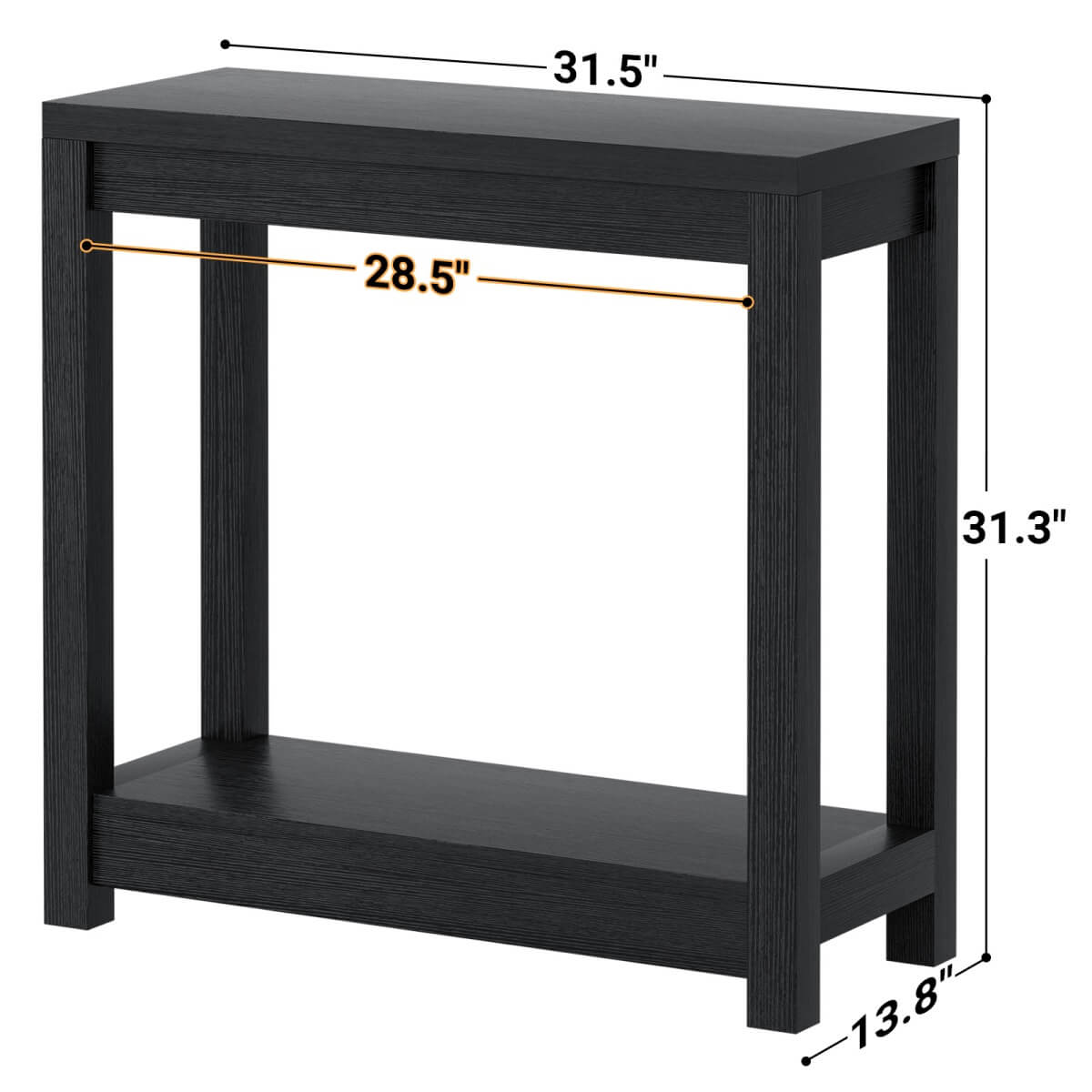 32 Inch Small Farmhouse Wood  Narrow Console Table