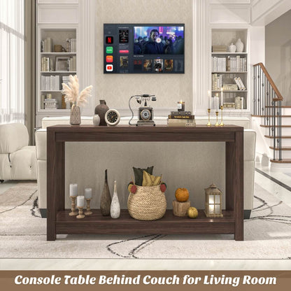 47" Farmhouse Wood Narrow Console Table for Entryway