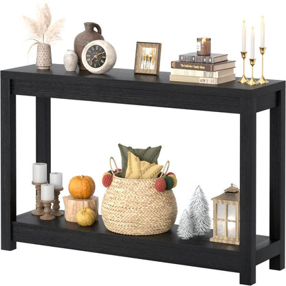 47" Farmhouse Wood Narrow Console Table for Entryway