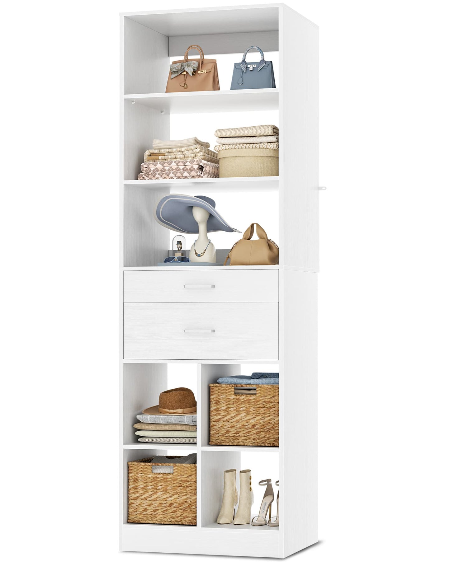 18.9" Closet System with Drawers, Small Closet Organizer for Walk in Closet